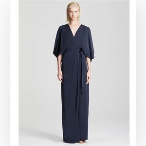 Halston navy kimono wrap gown. Size 4